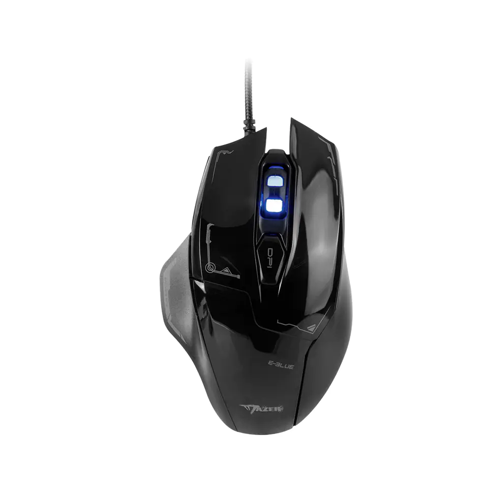 ⁨Mysz przewodowa, E-blue Mazer, czarna, optyczna, 2500DPI⁩ w sklepie Wasserman.eu