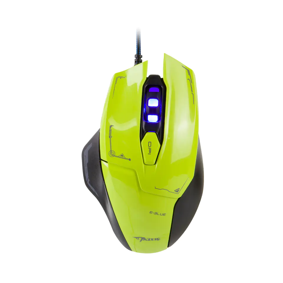 ⁨Mysz przewodowa, E-blue Mazer, zielona, optyczna, 2500DPI⁩ w sklepie Wasserman.eu
