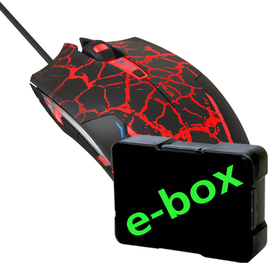 ⁨E-blue Cobra Mouse, 2500DPI, optical, 6 kl., wired USB, black-red, gaming, e-box⁩ at Wasserman.eu