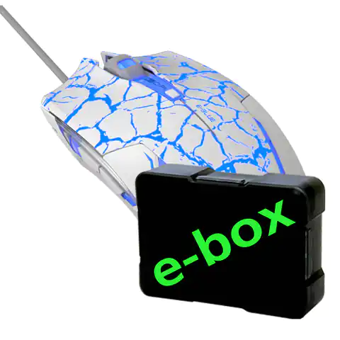 ⁨E-blue Cobra Mouse, 2500DPI, optical, 6 kl., wired USB, white-blue, for gaming, e-box⁩ at Wasserman.eu