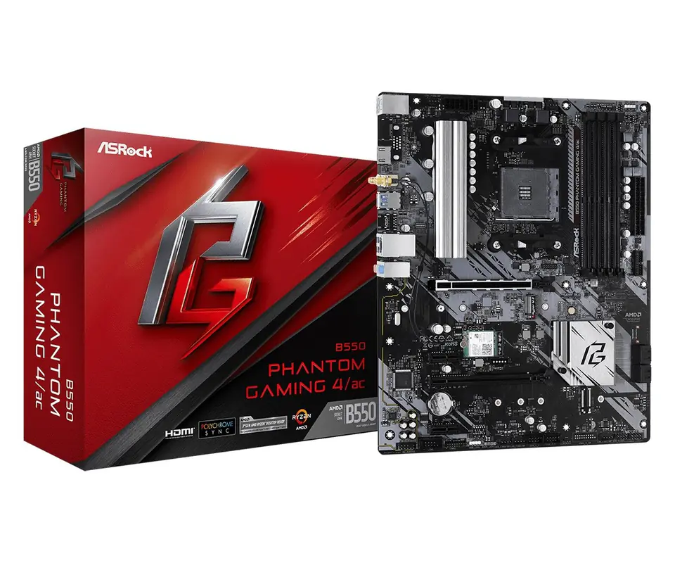 B550 Phantom Gaming 4/A C AM4 4DDR4 HDMI M.2 AT at Wasserman.eu