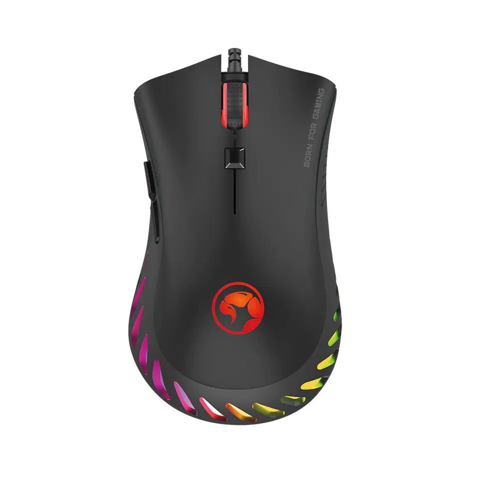 ⁨Marvo G985 Mouse, 10000DPI, Optical, 7 kl., USB cable, black, gaming, backlit⁩ at Wasserman.eu