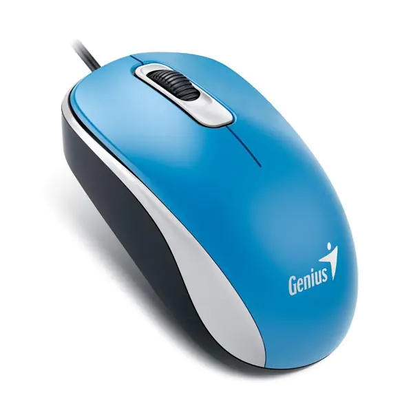 ⁨Genius DX-110 Mouse, 1000DPI, Optical, 3 Kl., USB cable, blue, standard, universal⁩ at Wasserman.eu