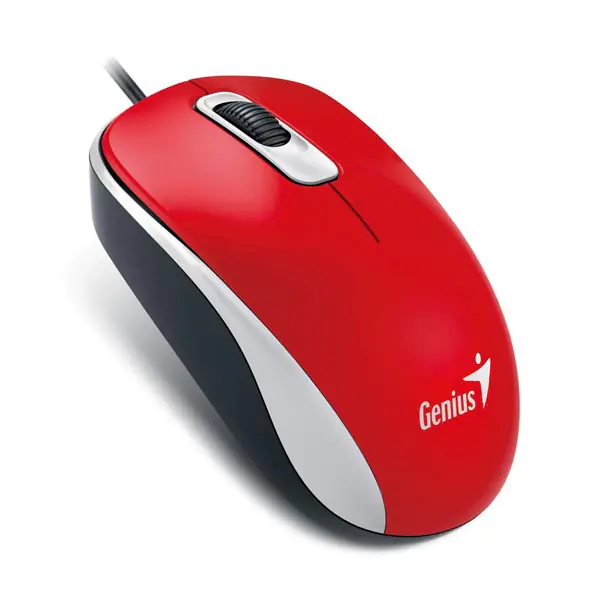 ⁨Mysz przewodowa, Genius DX-110, czerwona, optyczna, 1000DPI⁩ w sklepie Wasserman.eu