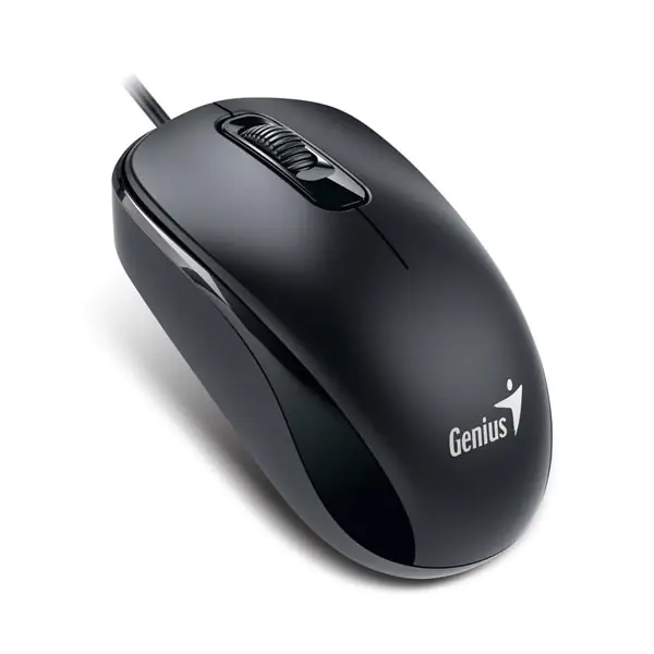 ⁨Genius DX-120 Mouse, 1200DPI, Optical, 3 Kl., USB Wired, Black, Classic⁩ at Wasserman.eu