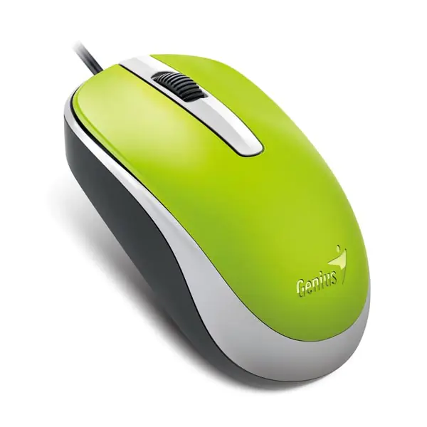 ⁨Genius DX-120 Mouse, 1200DPI, Optical, 3 Kl., USB Wired, Green, Classic⁩ at Wasserman.eu