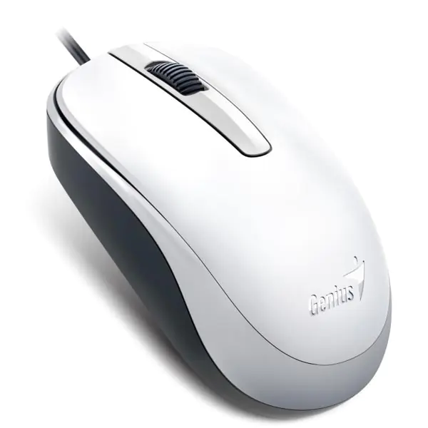 ⁨Mysz przewodowa, Genius DX-120, biała, optyczna, 1200DPI⁩ w sklepie Wasserman.eu