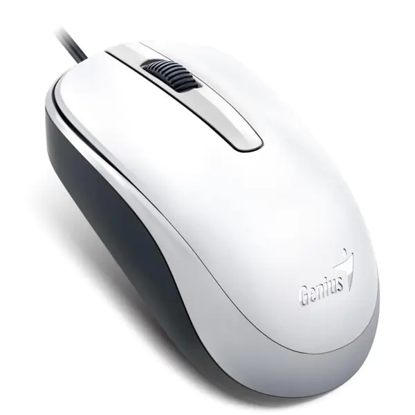 ⁨Genius DX-120 Mouse, 1200DPI, Optical, 3 Kings, USB Wired, White, Standard, Universal⁩ at Wasserman.eu