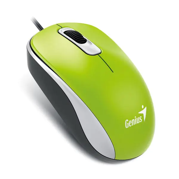 ⁨Genius DX-110 Mouse, 1000DPI, Optical, 3 Kings, USB Wired, Green⁩ at Wasserman.eu