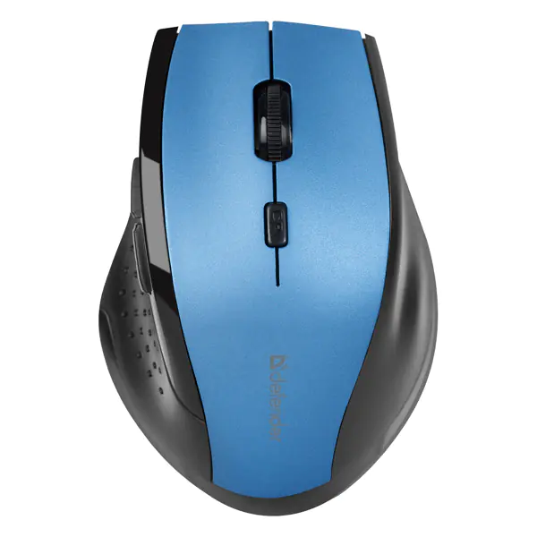 ⁨Defender Mouse Accura MM-365, 1600DPI, 2.4 [GHz], optical, 6kl., wireless, black-blue, 2 pcs AAA, nano receiver⁩ at Wasserman.eu