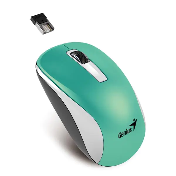 ⁨Genius Mouse NX-7010, 1200DPI, 2.4 GHz, optical, 3 kl., wireless, turquoise, universal⁩ at Wasserman.eu