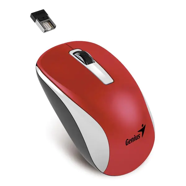 ⁨Genius Mouse NX-7010, 1200DPI, 2.4 GHz, optical, 3 kl., wireless, red, universal⁩ at Wasserman.eu