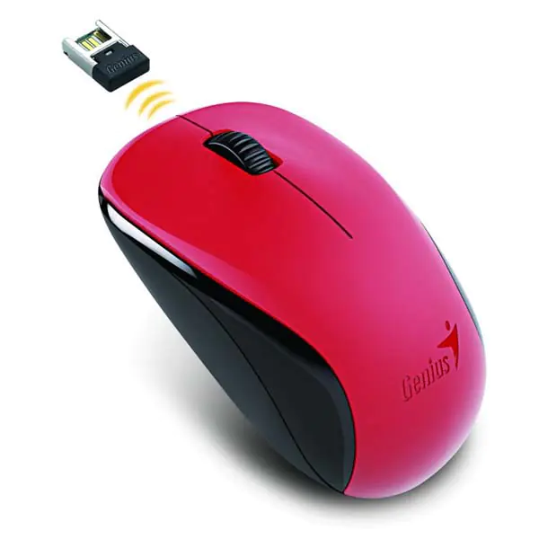 ⁨Genius Mouse NX-7000, 1200DPI, 2.4 GHz, optical, 3 kl., wireless, red, Blue-Eye sensor⁩ at Wasserman.eu