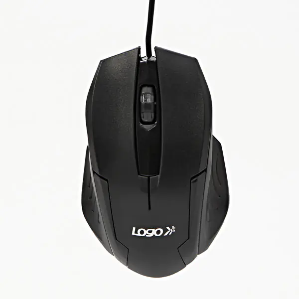 ⁨Mysz przewodowa, Logo Shape, czarna, optyczna, 800DPI, EOL⁩ w sklepie Wasserman.eu