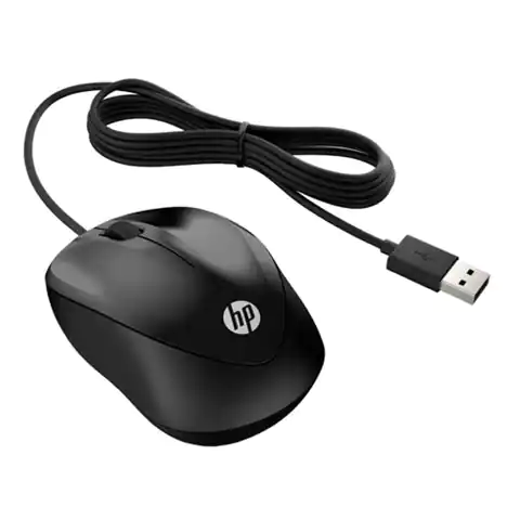 ⁨HP Mysz X1000, 1200DPI, optyczna, 3kl., przewodowa USB, czarna, Microsoft Windows Vista/XP/7/8⁩ w sklepie Wasserman.eu