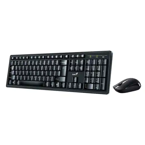 ⁨Genius Smart KM-8200, keyboard set with wireless optical mouse, 1x AA, 1x AAA, US, classic, programmable keys⁩ at Wasserman.eu