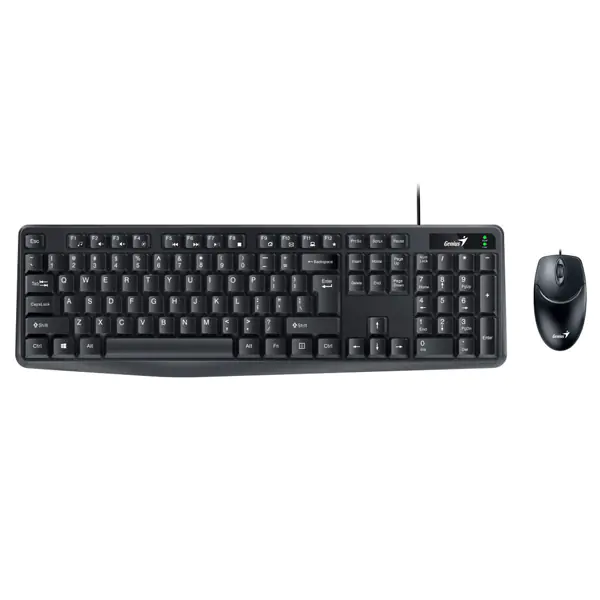 ⁨Genius KM-170, keyboard set with optical mouse, CZ/SK, CLASSIC, PROGRAMMABLE KEYS WIRED TYPE (USB), black, no⁩ at Wasserman.eu
