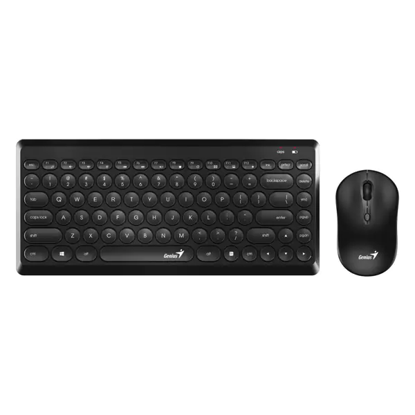 ⁨Genius LuxeMate Q8000, keyboard kit with wireless optical mouse, 4x AAA, B/SK, classic, 2.4 [Ghz], wireless, black⁩ at Wasserman.eu