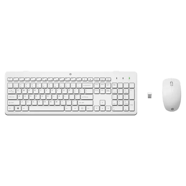 ⁨HP 230, Keyboard set with wireless optical mouse, AAA, B/SK, Classic, 2.4 GHz, wireless, white⁩ at Wasserman.eu