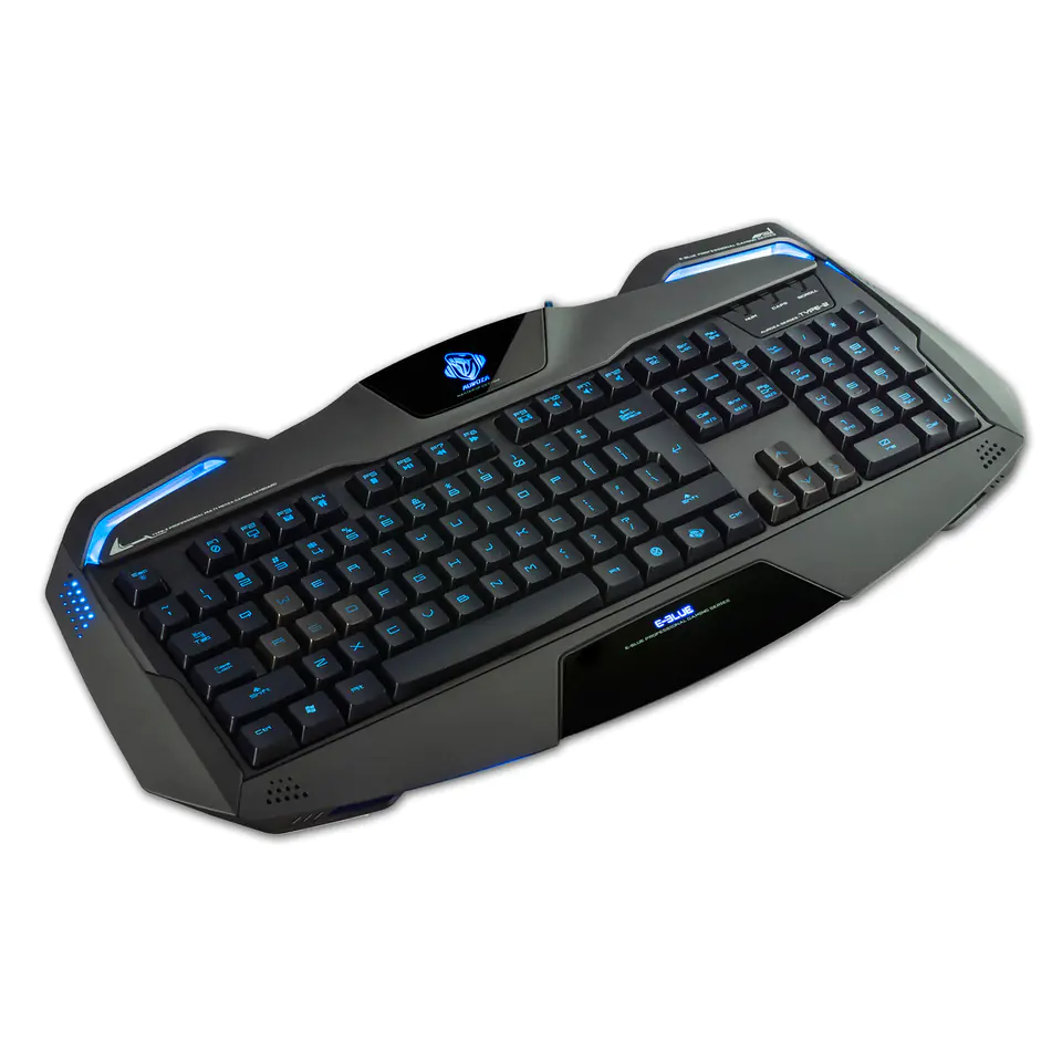 ⁨E-blue Auroza, US keyboard, for gaming, backlit edges wired type (USB), black⁩ at Wasserman.eu