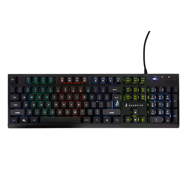 ⁨Surefire KingPin X2, multimedia keyboard, RGB, metal US, gaming, wired (USB), black, mechanical⁩ at Wasserman.eu