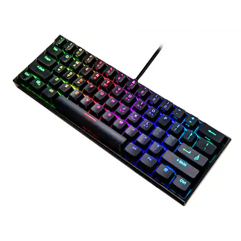⁨SureFire KingPin M1, klawiatura 60%, gamingowa, RGB US, do gry, przewodowa (USB), czarna, mechaniczna⁩ w sklepie Wasserman.eu