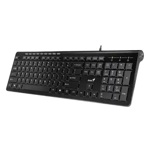 ⁨Genius Slimstar 230, US keyboard, multimedia, slim wired type (USB), black⁩ at Wasserman.eu