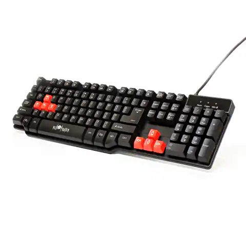 ⁨Red Fighter K1, US keyboard, for gaming, backlit wired type (USB), black, 3 backlight colors⁩ at Wasserman.eu