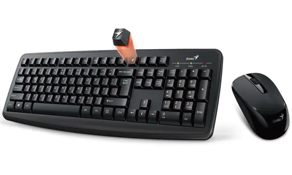 ⁨Genius Smart KM-8100, keyboard kit with wireless optical mouse, AAA, US, classic, 2.4 [Ghz], wireless, black⁩ at Wasserman.eu