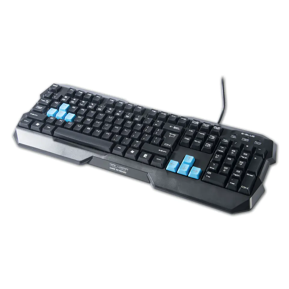 ⁨E-blue Polygon, US keyboard, gaming, spill-resistant wired type (USB), black⁩ at Wasserman.eu