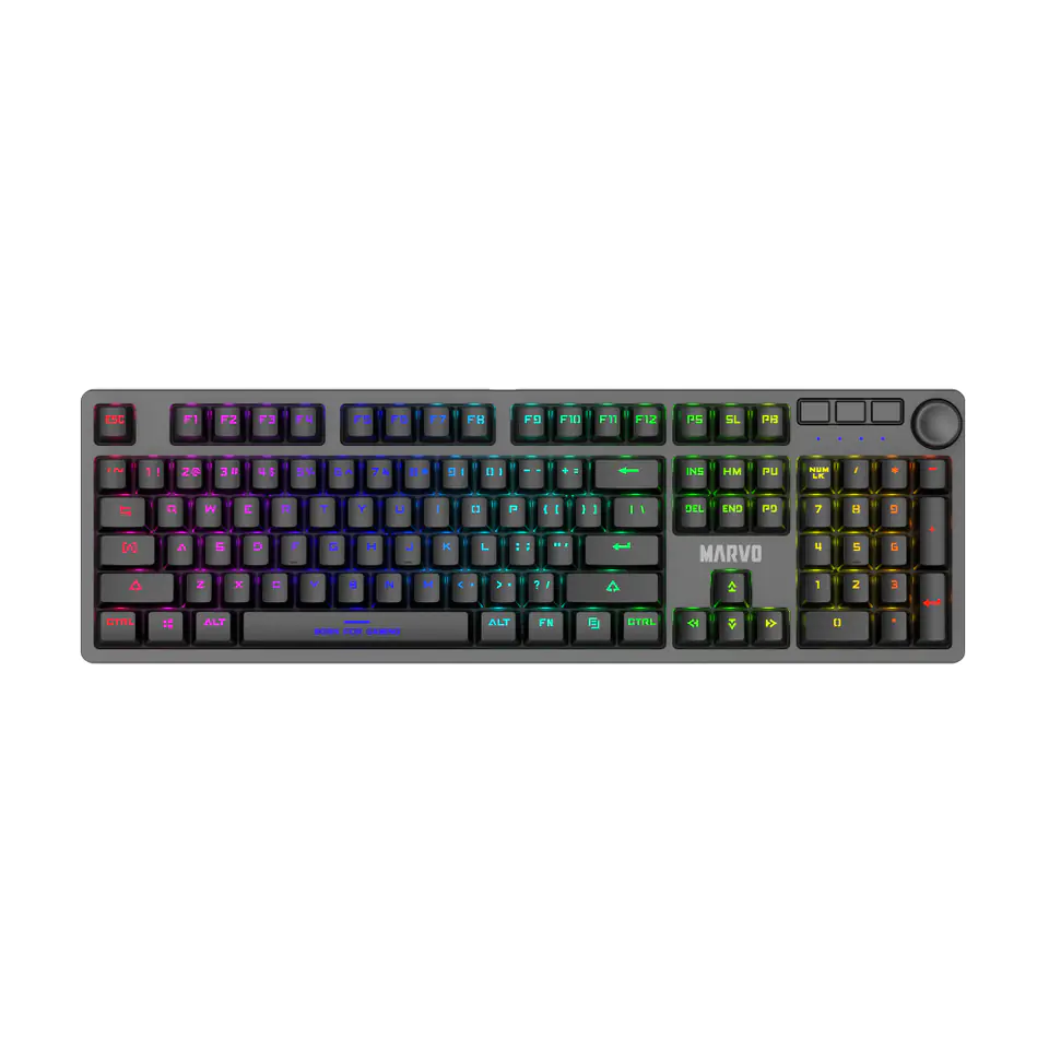 ⁨Marvo KG954 EN, US keyboard, gaming, mechanical wired type (USB), black, yes, backlit⁩ at Wasserman.eu