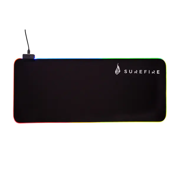 ⁨Mouse Pad, Silent Flight RGB, for gaming, black, 680 x 280 x 3 mm, 3 mm, Surefire⁩ at Wasserman.eu