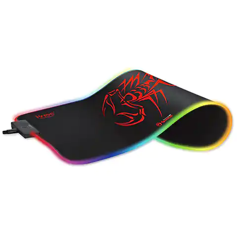 ⁨RGB Podkładka pod mysz, MG8, do gry, czarna, 350 x 250 mm, 3 mm, Marvo, podświetlenie RGB⁩ w sklepie Wasserman.eu