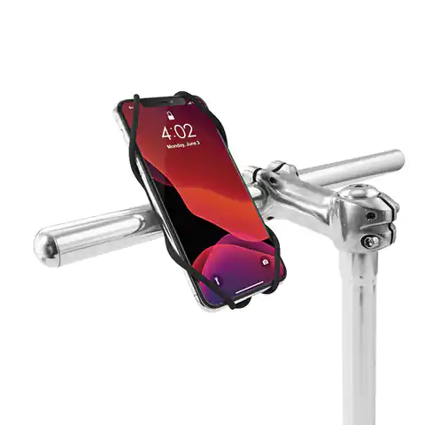 ⁨Mobile Phone Holder Bone Bike Tie 3, for bike, adjustable size, black, 4.7-7.2", silicone, handlebar mount, charm⁩ at Wasserman.eu