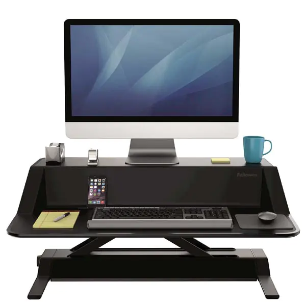 Workstation, Lotus Sit-Stand, black, plastic-metal, Fellowes at Wasserman.eu