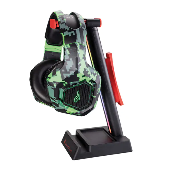 ⁨SureFire Vinson N1 Dual Balance RGB Headphone Stand, Under Desk Clamp, Black, Plastic, 48845, Black⁩ at Wasserman.eu