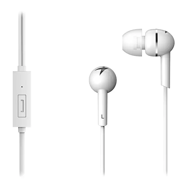 ⁨Genius HS-M300, headphone with microphone, in-line without in-line volume control, white, 2.0, in-ear, 3.5 mm jack⁩ at Wasserman.eu