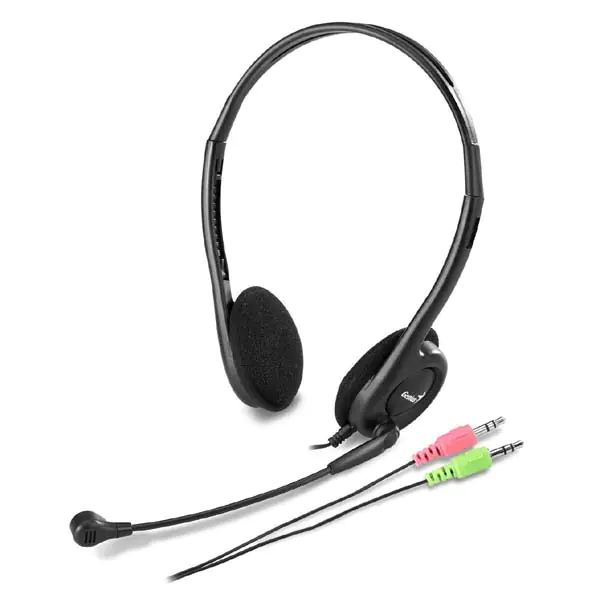 ⁨Genius HS-200C, headphone with microphone, black, 2x 3.5 mm jack⁩ at Wasserman.eu