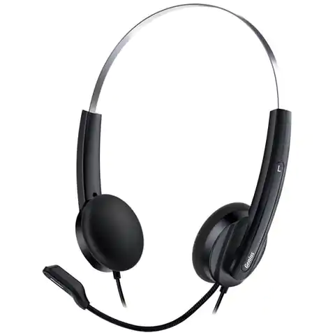 ⁨Genius HS-220U, słuchawki z mikrofonem, regulacja głośności, czarna, 2.0, zamykane, USB⁩ w sklepie Wasserman.eu