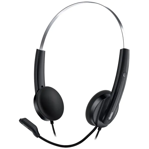 ⁨Genius HS-220U, słuchawki z mikrofonem, przewodowa, czarna, 2.0, zamykane, USB⁩ w sklepie Wasserman.eu