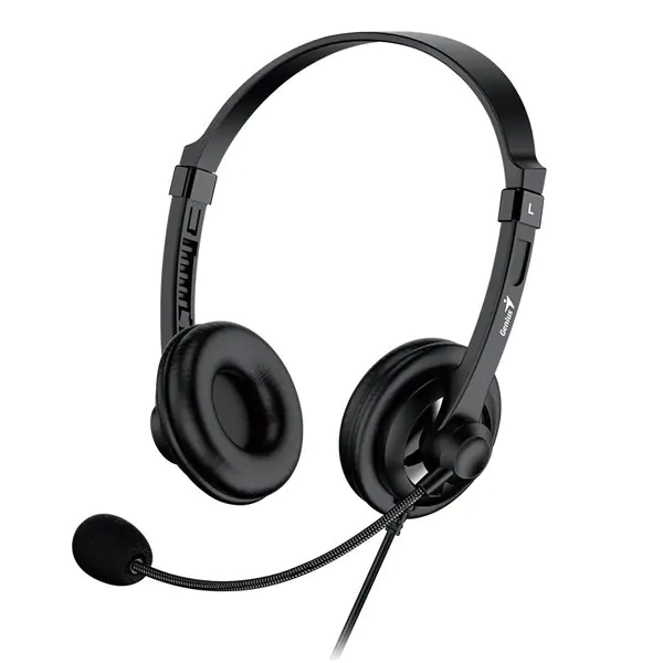 ⁨Genius HS-230U, słuchawki z mikrofonem, przewodowa, czarna, 2.0, zamykane, USB⁩ w sklepie Wasserman.eu