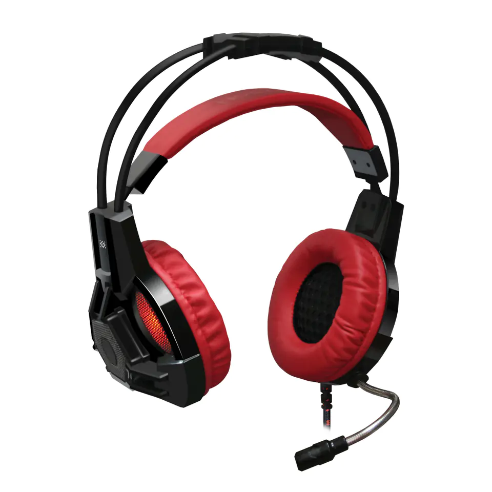 ⁨Defender Lester, Gaming Headset, słuchawki z mikrofonem, regulacja głośności, czarno-czerwona, 2.0, 50 mm przetworniki typ 2x 3.5⁩ w sklepie Wasserman.eu