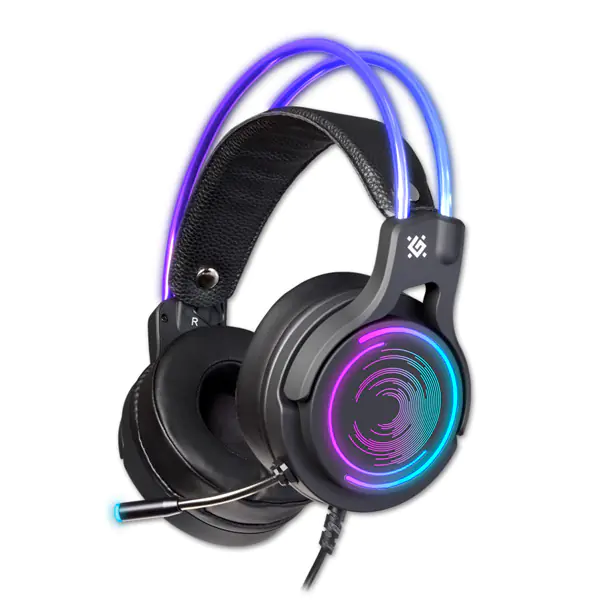 ⁨Defender Cosmo Pro RGB, Gaming Headset, słuchawki z mikrofonem, regulacja głośności, czarna, 7.1 (virtual), 50 mm przetworniki typ⁩ w sklepie Wasserman.eu