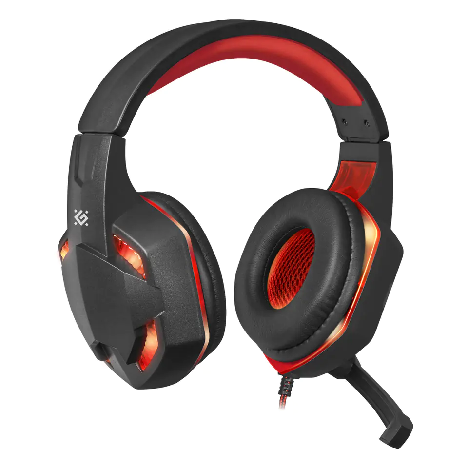 ⁨Defender Warhead G-370, Gaming Headset, headphones with microphone, volume control, black-red, 2.0, 2x 3.5 mm jack + USB⁩ at Wasserman.eu