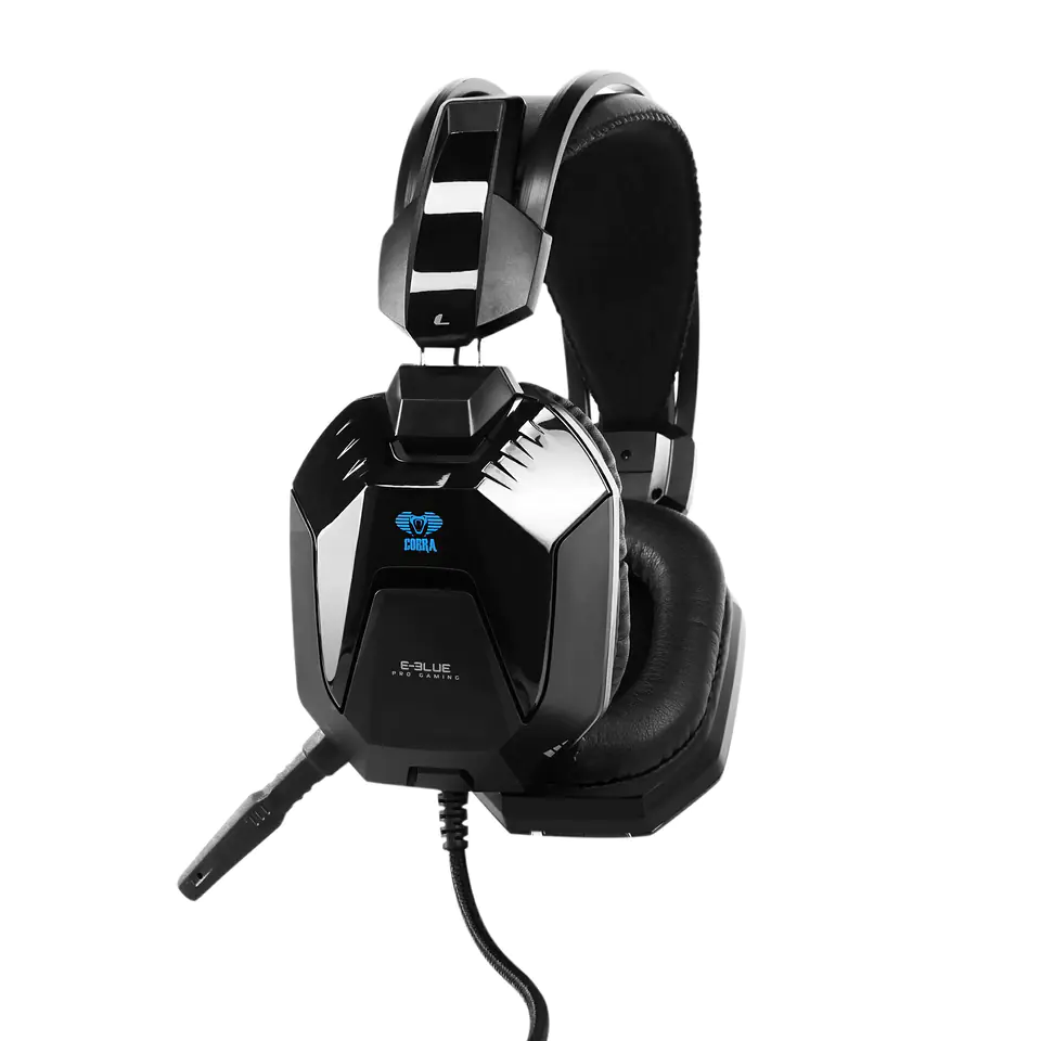 ⁨E-blue Cobra H 948, Gaming Headset, słuchawki z mikrofonem, przewodowa, czarna, 2x 3.5 mm jack⁩ w sklepie Wasserman.eu