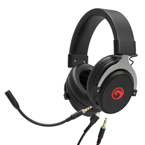⁨Marvo HG9052, słuchawki z mikrofonem, regulacja głośności, czarna, 7.1 (wirtualne), podświetlane na czerwono, 7.1 (virtual) typ US⁩ w sklepie Wasserman.eu