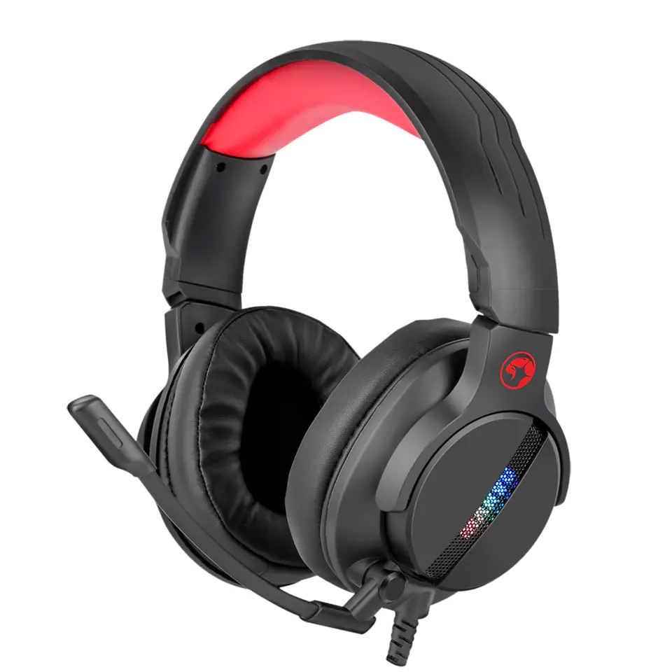 ⁨Marvo HG9065, słuchawki z mikrofonem, przewodowa, czarna, 7.1 (virtual), do gry⁩ w sklepie Wasserman.eu