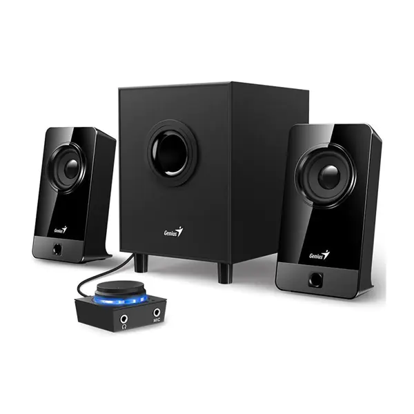 ⁨Genius speakers SW-2.1 300X, 2.1, 10W, black, controller, mirophone jack, 3.5 mm jack, 25Hz~18kHz⁩ at Wasserman.eu