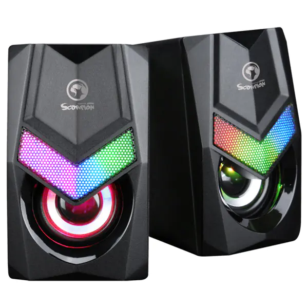 ⁨Marvo speakers SG-118, 2.0, 6W, black, volume control, for gaming, 150Hz-20kHz, RGB⁩ at Wasserman.eu