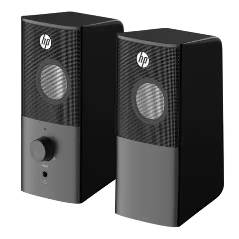 ⁨HP głośniki DHS-2101, 2.0, 12W, czarny, regulacja głośności, stołowy, 3,5 mm jack (USB)⁩ w sklepie Wasserman.eu